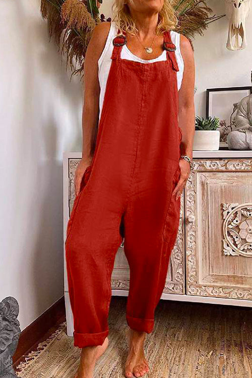 Margovil Solid Baggy Pockets Tapered Overalls