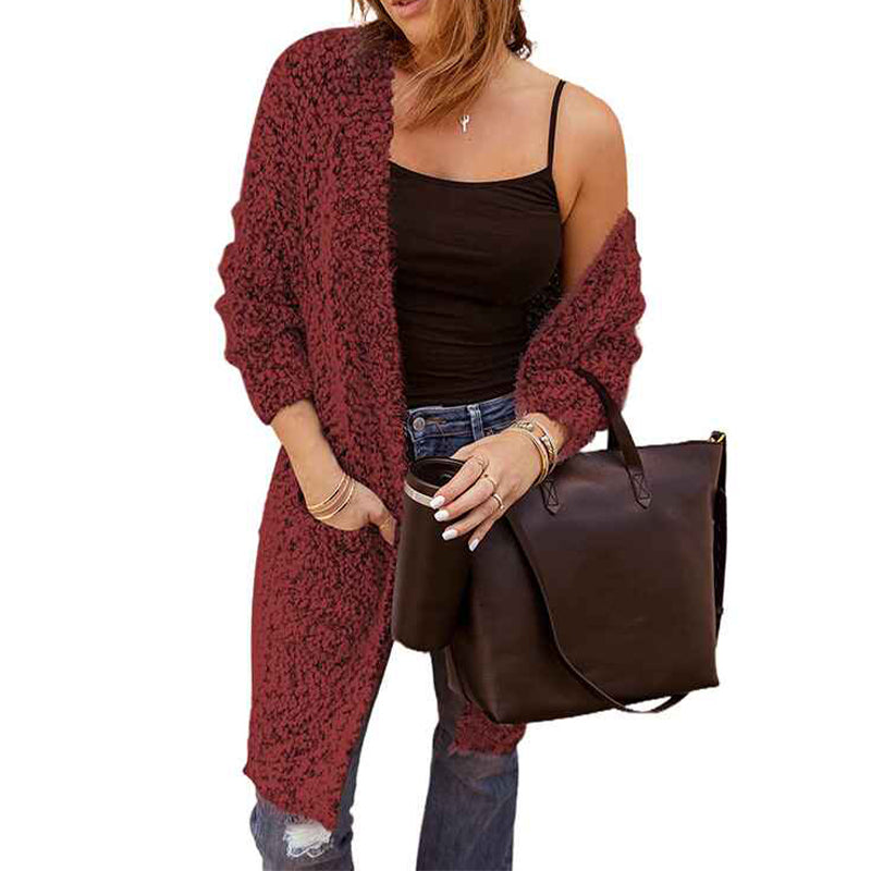 Gray-Womens-Oversized-Open-Front-Knitted-Sweater-Cardigans-Plus-Size-Long-Sleeve-Casual-Outwear-with-Pockets-K122-Front-2