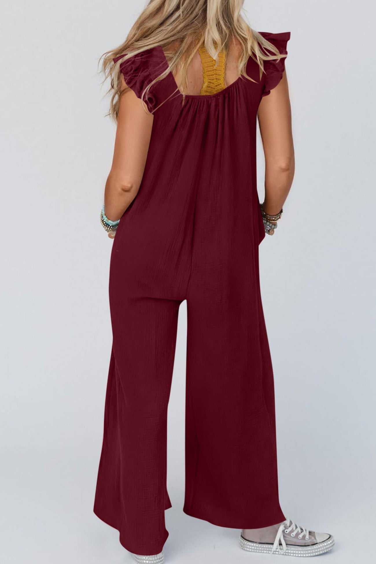 Ruby®  | Ruffle Sleeve Pocketed Jumpsuits