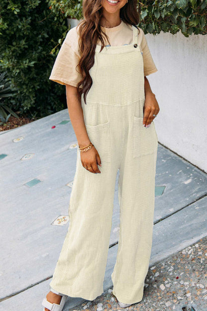 Clarita® | Solid Color Pocketed Loose Jumpsuits