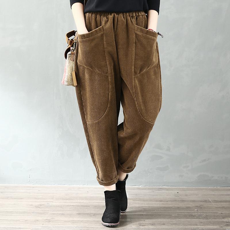 Autumn Winter Retro Corduroy Harem Pants