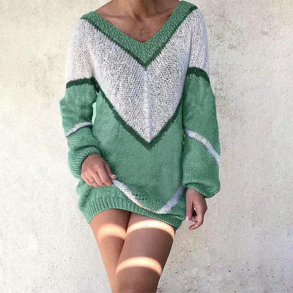 Fashion Patchwork Pullover Sweater