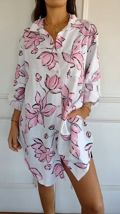 Morie® | Blossom Elegance: Elegant shirt dress with floral print